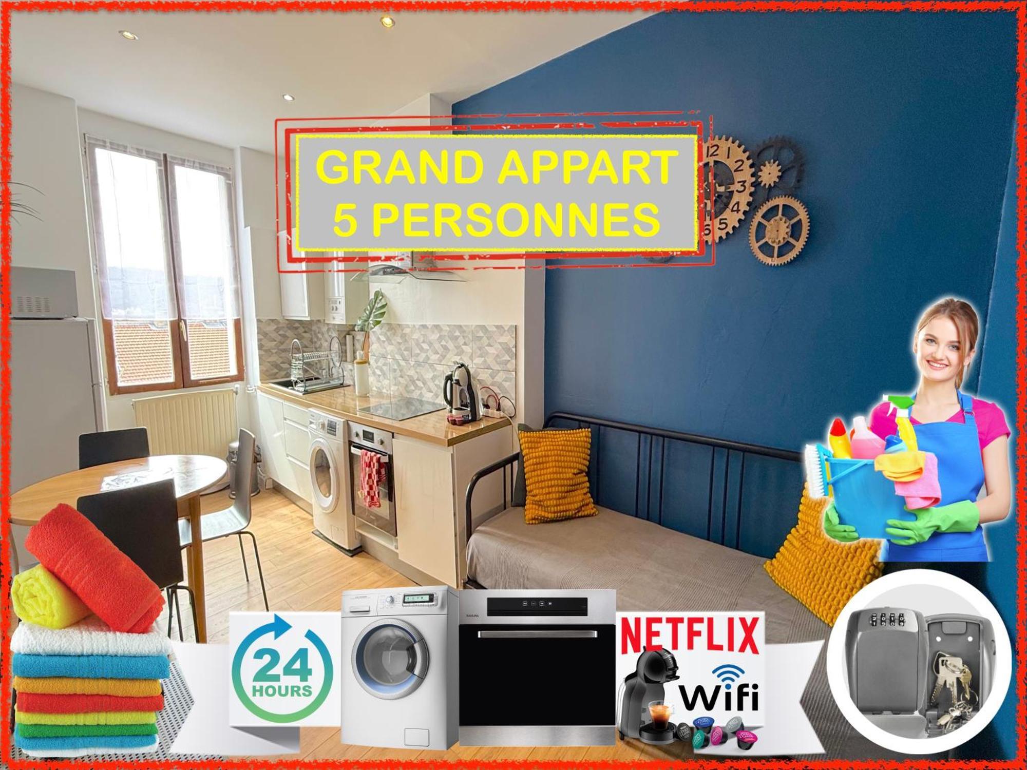 012 Chic & Cosy F2 34M2 Hypercentre Wifi Smart Tv Netflix Lejlighed Saint-Etienne  Eksteriør billede
